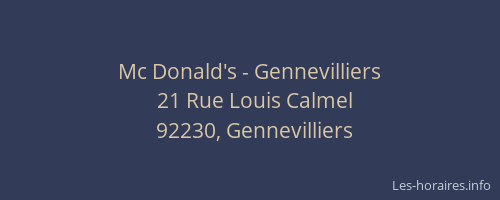 Mc Donald's - Gennevilliers