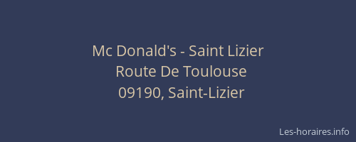 Mc Donald's - Saint Lizier