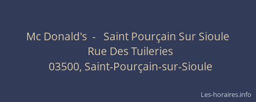 Mc Donald's  -   Saint Pourçain Sur Sioule