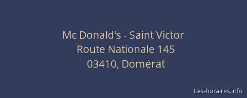 Mc Donald's - Saint Victor