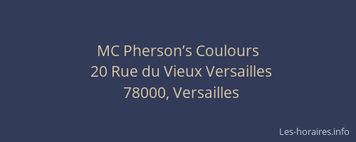 MC Pherson’s Coulours