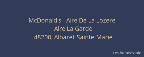 McDonald's - Aire De La Lozere