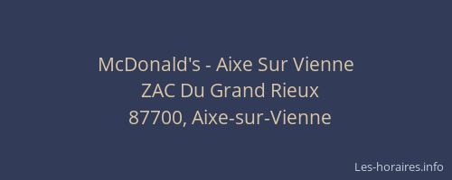 McDonald's - Aixe Sur Vienne