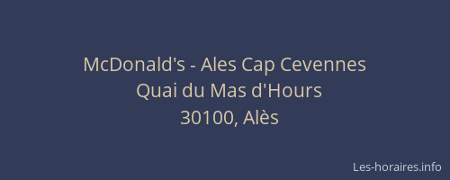 McDonald's - Ales Cap Cevennes