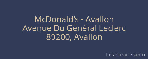 McDonald's - Avallon