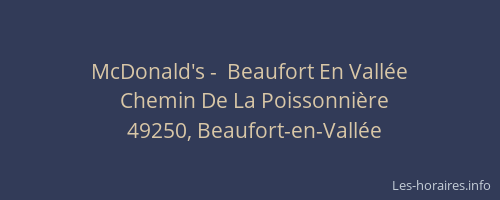 McDonald's -  Beaufort En Vallée