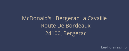 McDonald's - Bergerac La Cavaille