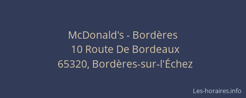 McDonald's - Bord&egrave;res