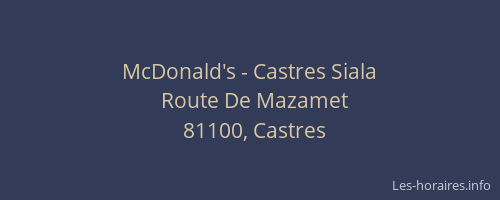 McDonald's - Castres Siala