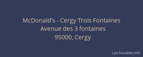 McDonald's - Cergy Trois Fontaines
