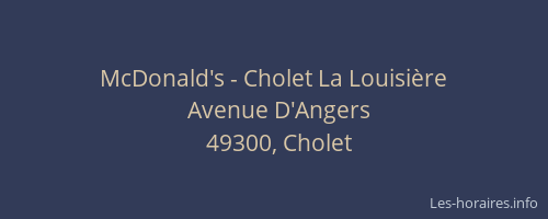 McDonald's - Cholet La Louisière