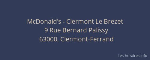 McDonald's - Clermont Le Brezet
