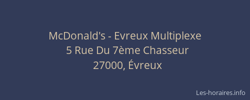 McDonald's - Evreux Multiplexe