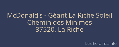 McDonald's - Géant La Riche Soleil