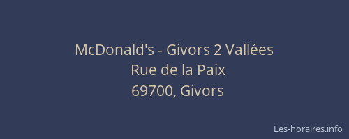 McDonald's - Givors 2 Vallées