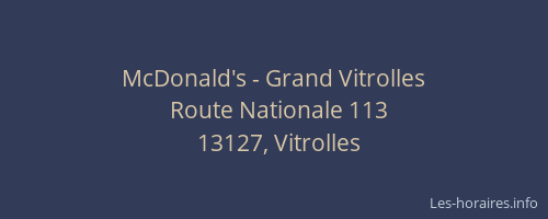 McDonald's - Grand Vitrolles