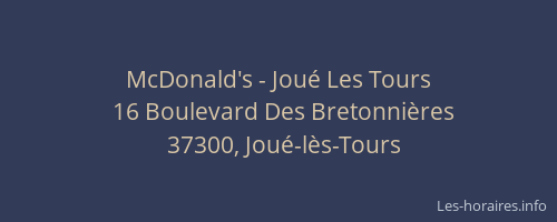McDonald's - Jou&eacute; Les Tours