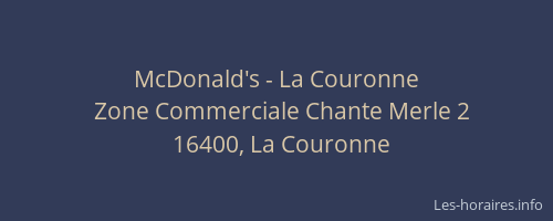 McDonald's - La Couronne