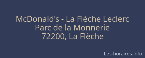 McDonald's - La Flèche Leclerc