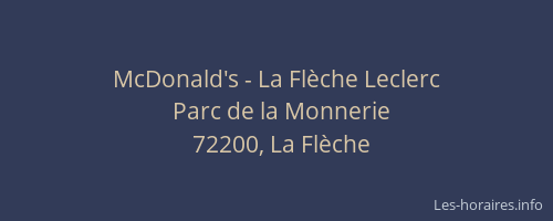 McDonald's - La Fl&egrave;che Leclerc