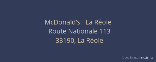 McDonald's - La Réole