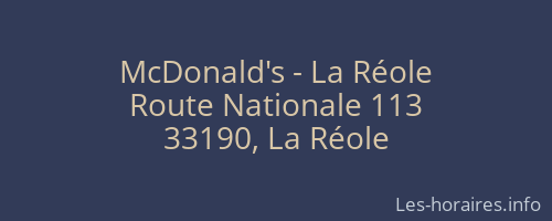 McDonald's - La Réole