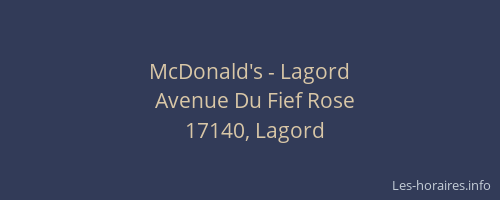 McDonald's - Lagord