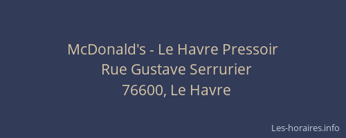 McDonald's - Le Havre Pressoir