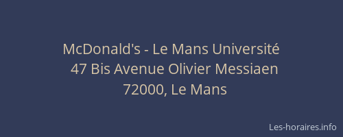McDonald's - Le Mans Université