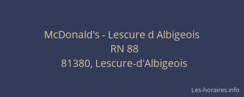 McDonald's - Lescure d Albigeois