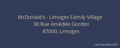 McDonald's - Limoges Family Village