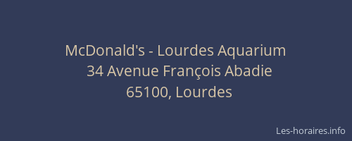 McDonald's - Lourdes Aquarium