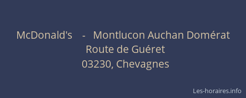 McDonald's    -   Montlucon Auchan Domérat