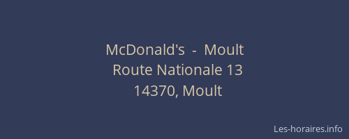 McDonald's  -  Moult
