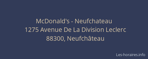 McDonald's - Neufchateau