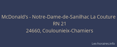 McDonald's - Notre-Dame-de-Sanilhac La Couture