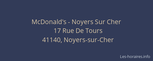 McDonald's - Noyers Sur Cher