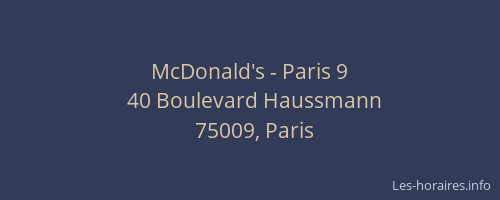 McDonald's - Paris 9