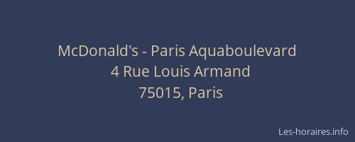 McDonald's - Paris Aquaboulevard