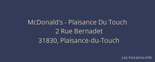 McDonald's - Plaisance Du Touch