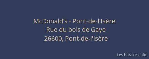 McDonald's - Pont-de-l'Isère