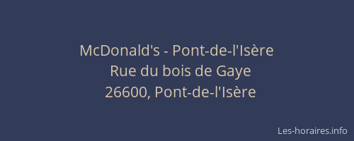 McDonald's - Pont-de-l'Is&egrave;re