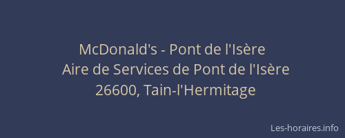 McDonald's - Pont de l'Isère