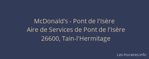McDonald's - Pont de l'Is&egrave;re