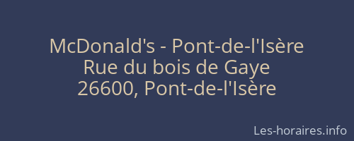 McDonald's - Pont-de-l'Isère