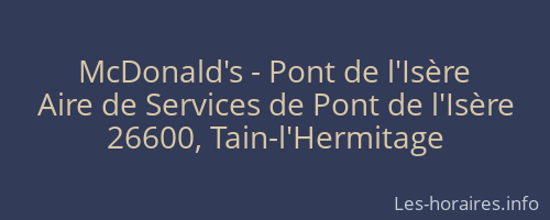 McDonald's - Pont de l'Isère