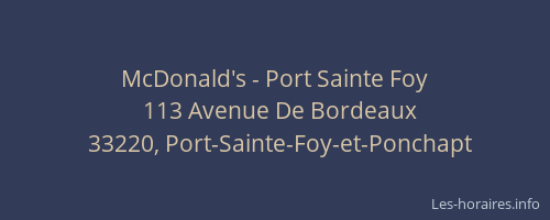 McDonald's - Port Sainte Foy