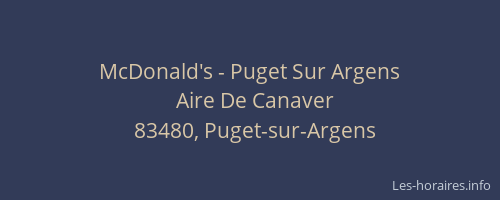 McDonald's - Puget Sur Argens