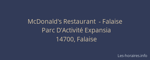 McDonald's Restaurant  - Falaise