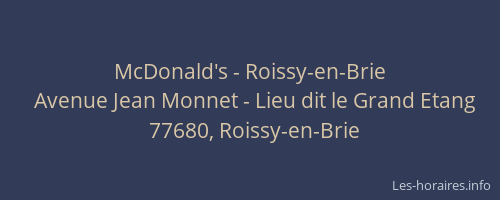McDonald's - Roissy-en-Brie